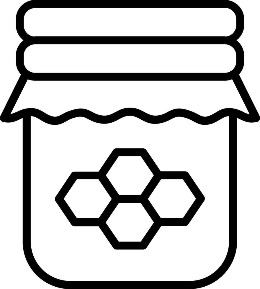 Honey Jar Line Icon Design vector