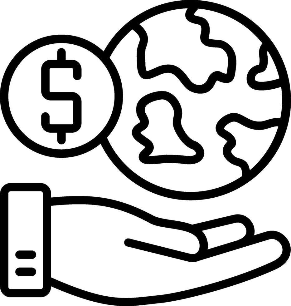Globe Earth Line Icon Design vector