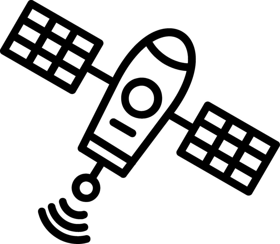 Space Station Line Icon Design vector