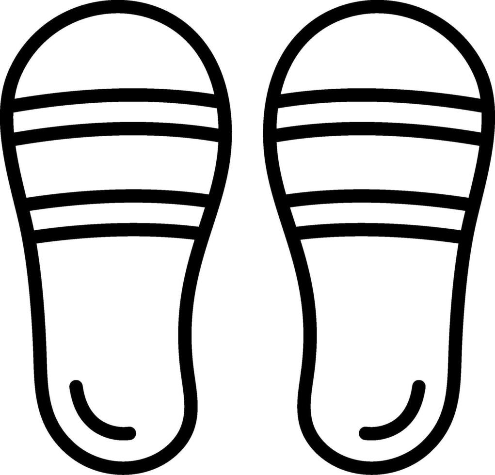 Slippers Line Icon Design vector