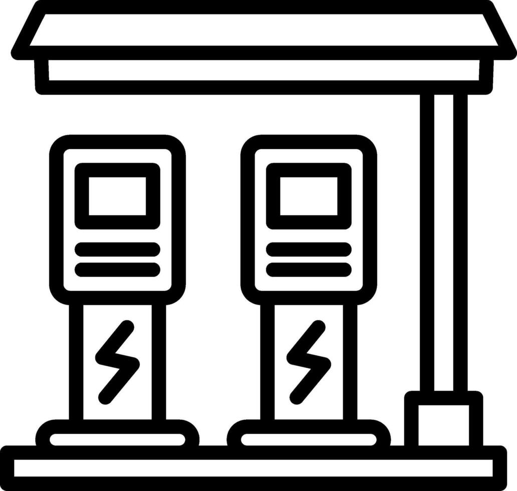 Charging Station Line Icon Design vector