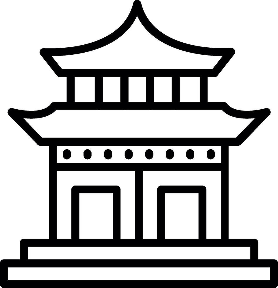 Forbidden City Line Icon Design vector