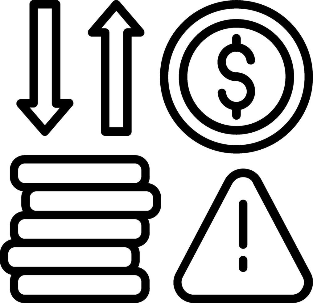 Financial Risk Line Icon Design vector