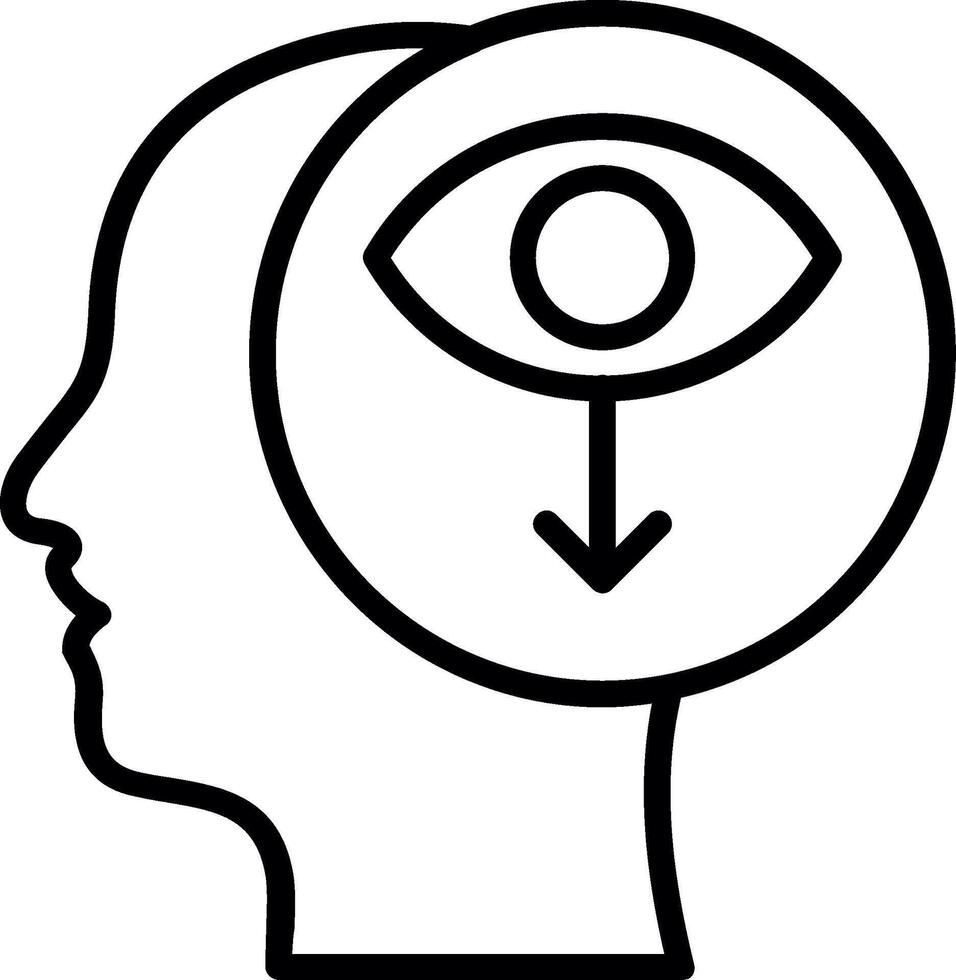 Self awareness Line Icon Design vector
