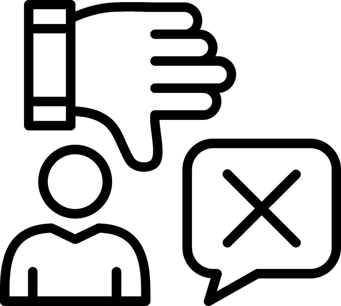 Negative vote Line Icon Design vector