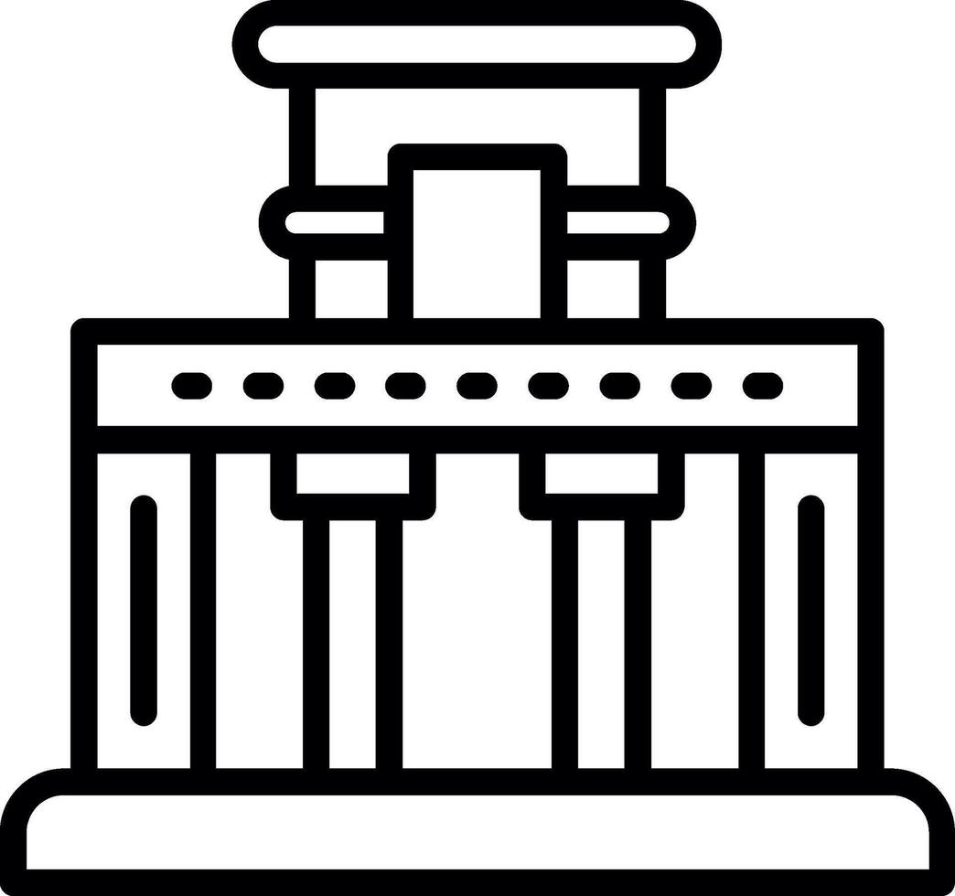Temple Of The Frescoes Line Icon Design vector