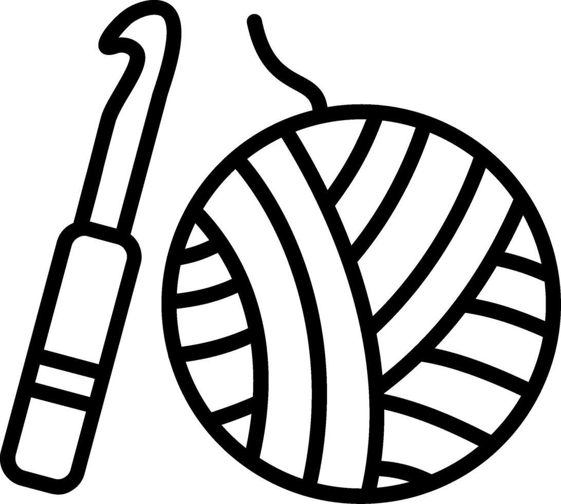 Knitting Line Icon Design vector