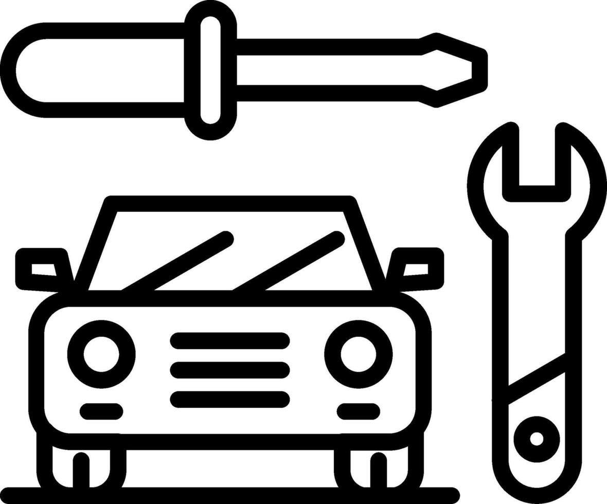 Car Service Line Icon Design vector