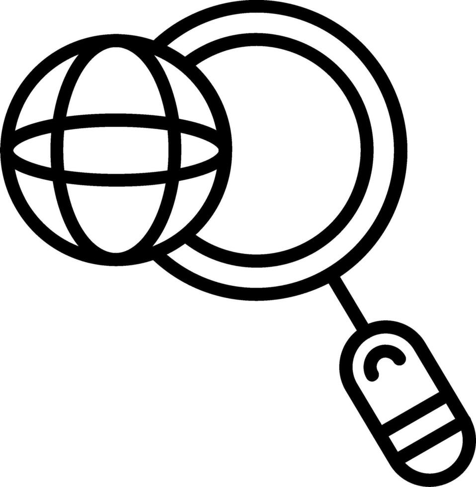 Global Research Line Icon Design vector