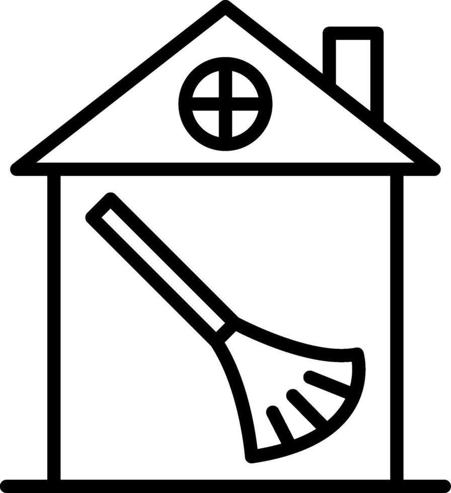 House Cleaning Line Icon Design vector