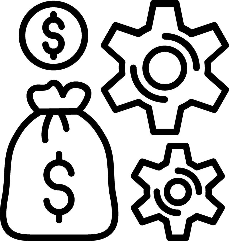 Money Management Line Icon Design vector