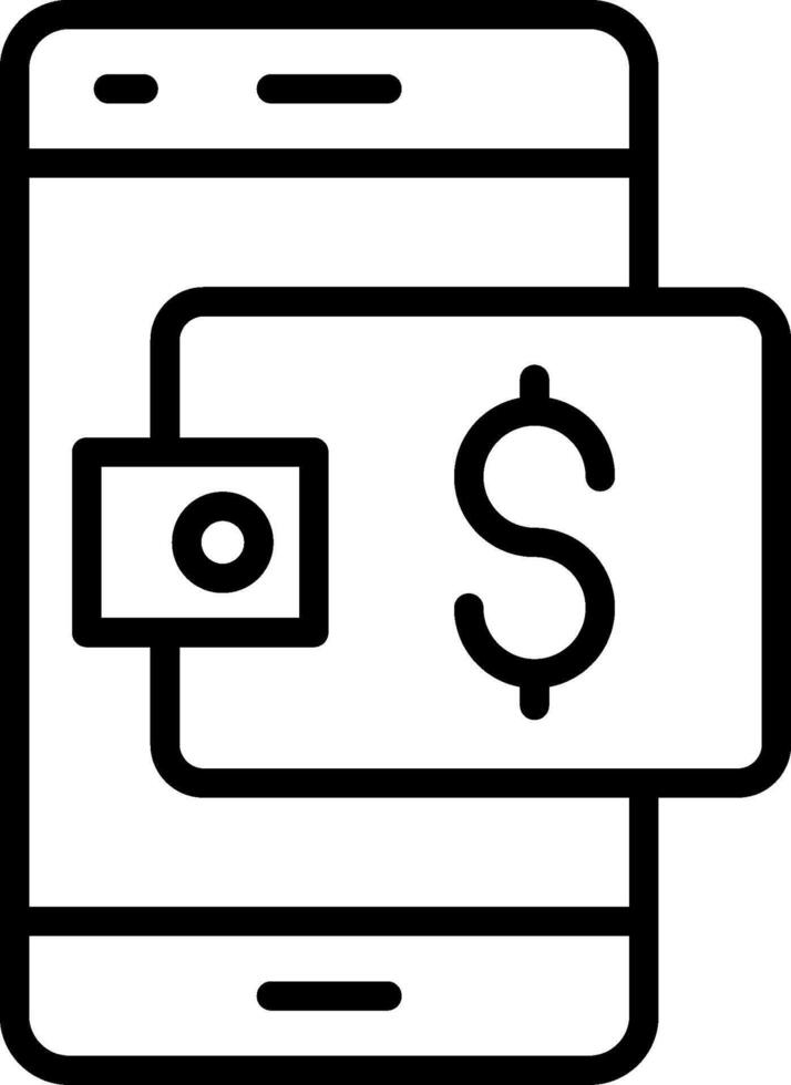 Digital wallet Line Icon Design vector