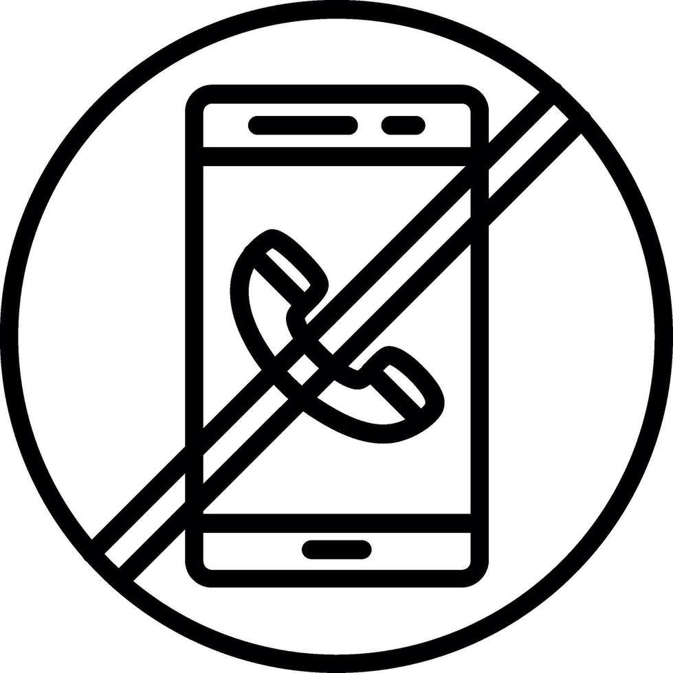 No Phone Line Icon Design vector