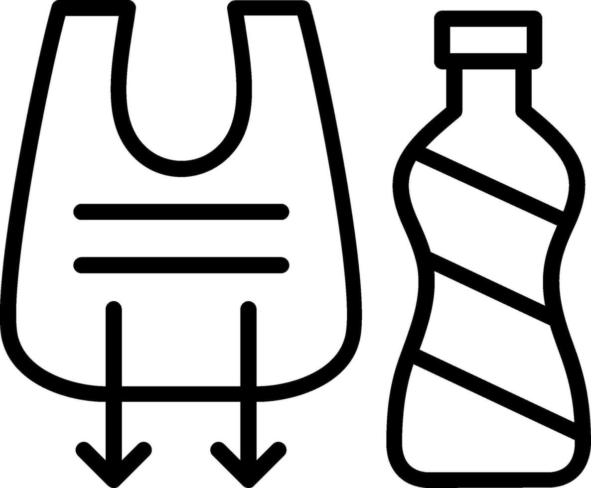 Reduce Plastic Line Icon Design vector