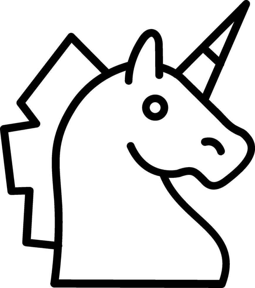 Unicorn Line Icon Design vector