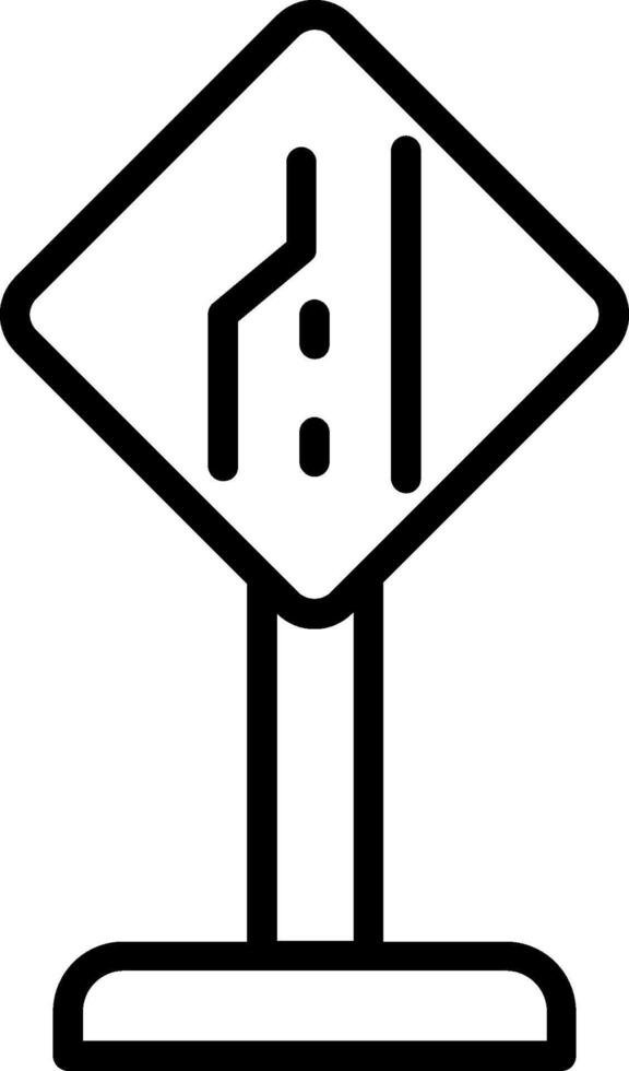 End Of Additional Lane Line Icon Design vector
