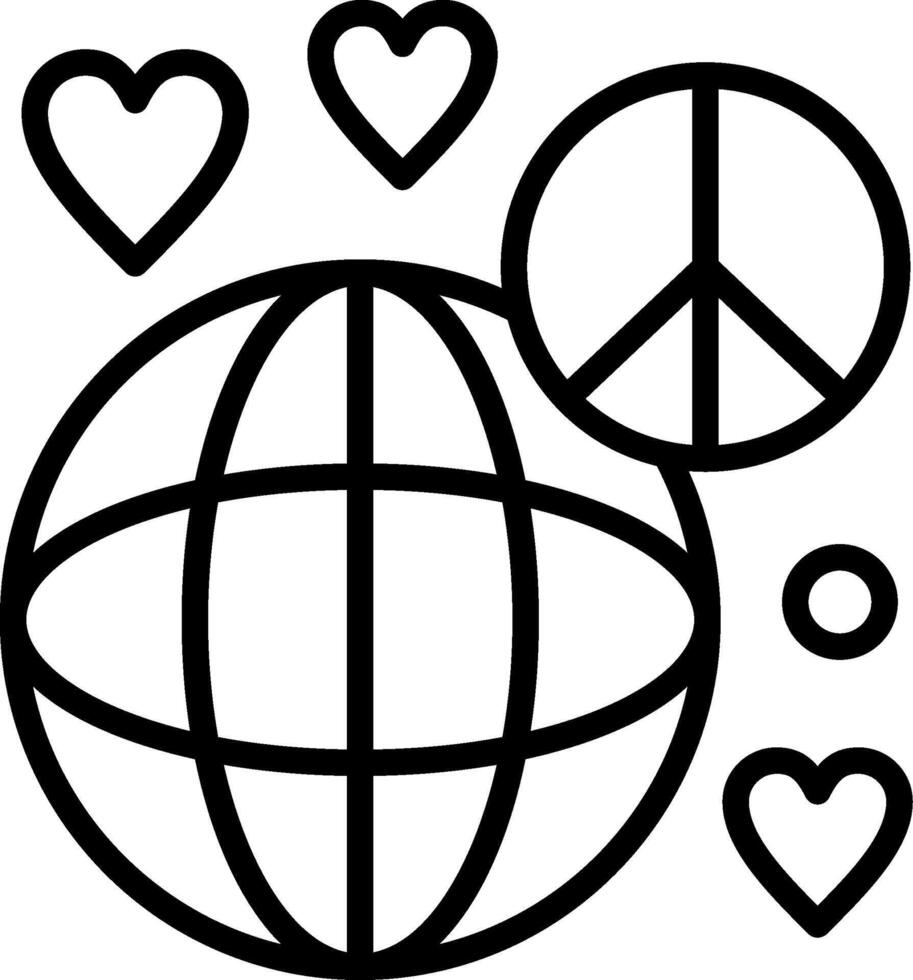 World peace Line Icon Design vector