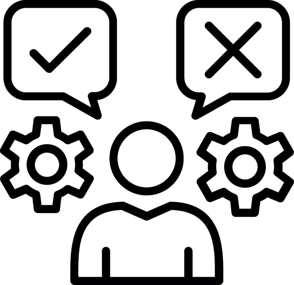 Decision Making Line Icon Design vector