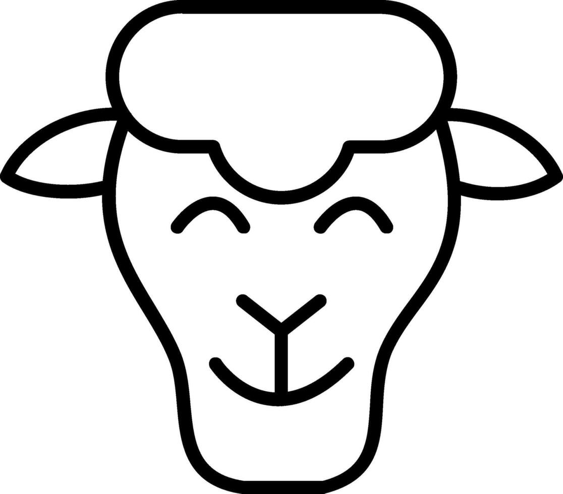 Sheep Line Icon Design vector