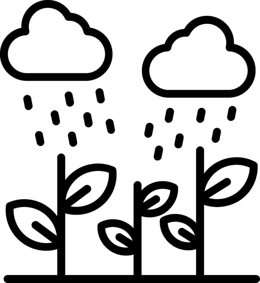Rain Line Icon Design vector