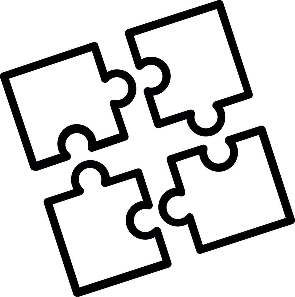 Puzzle Line Icon Design vector