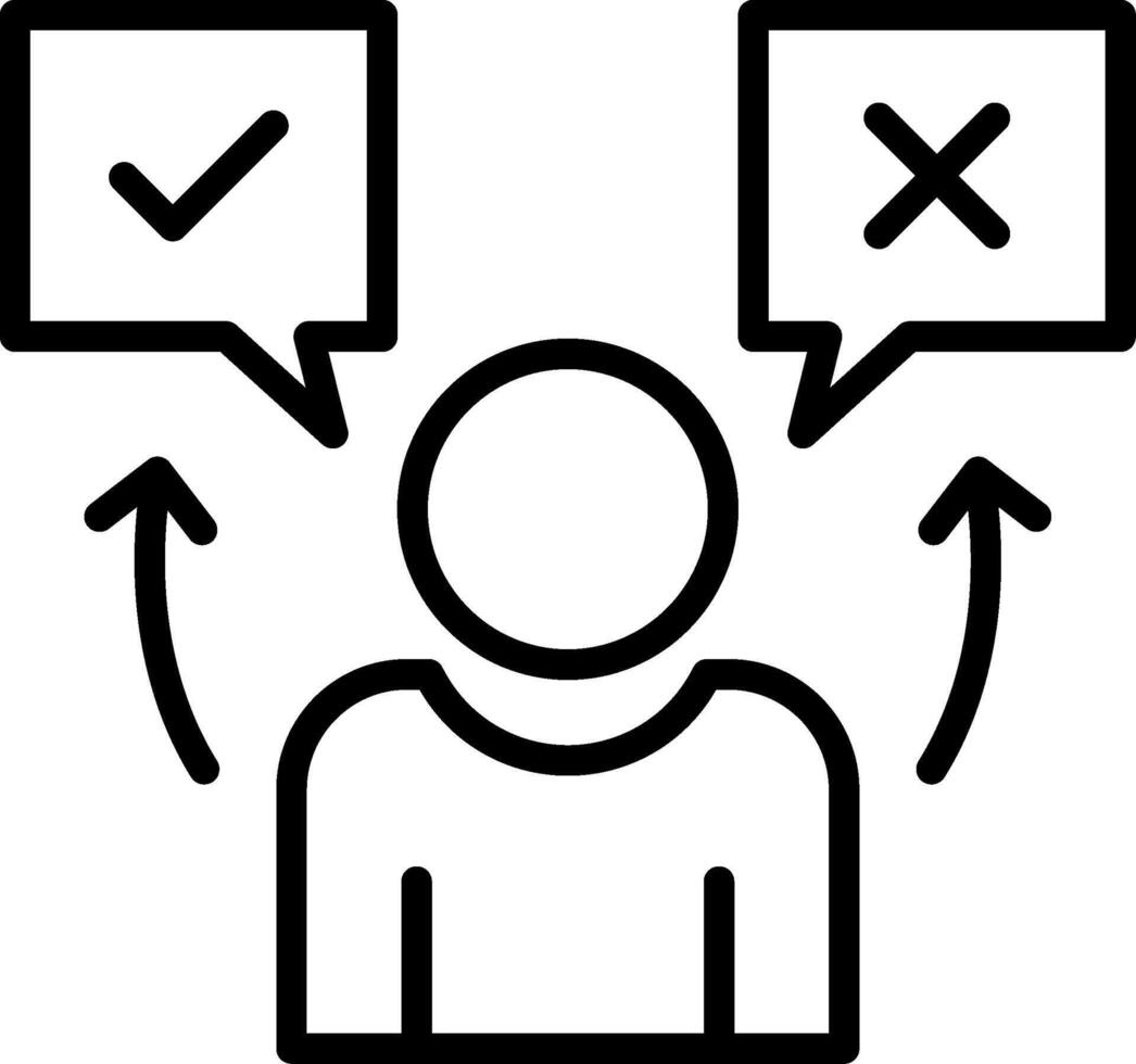 cierto o falso línea icono diseño vector