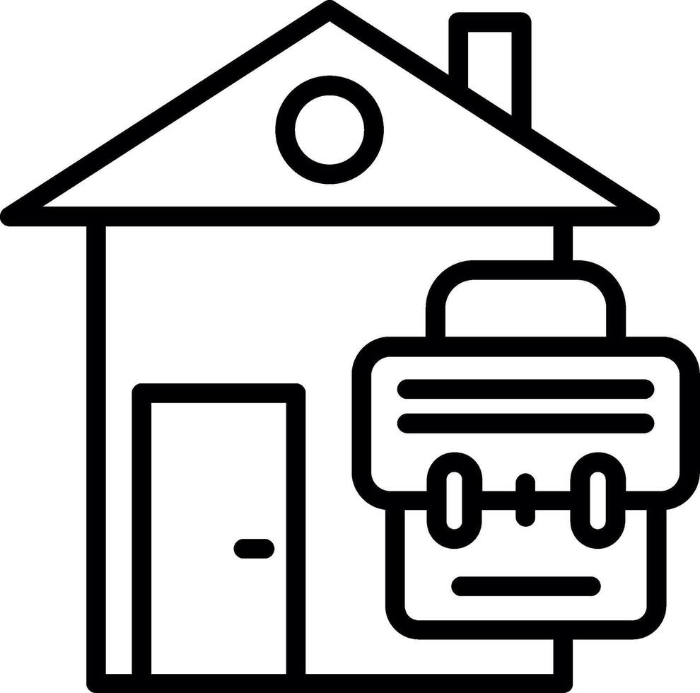 Work From Home Line Icon Design vector