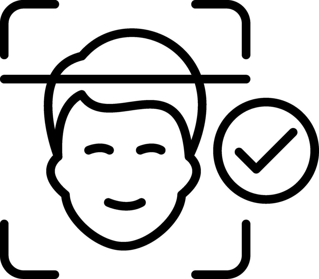 Face Id Line Icon Design vector