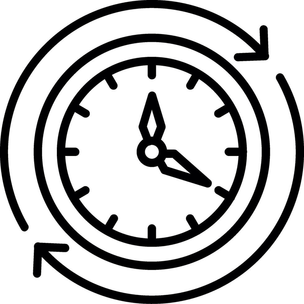 Overtime Line Icon Design vector