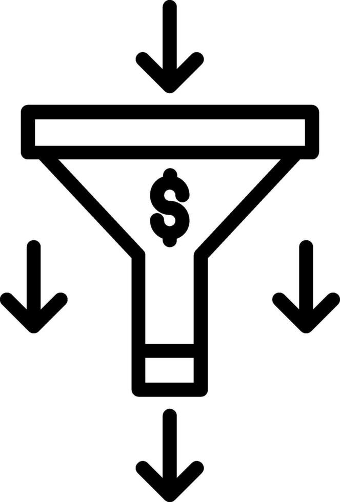 Sales Pipeline Dollar Line Icon Design vector