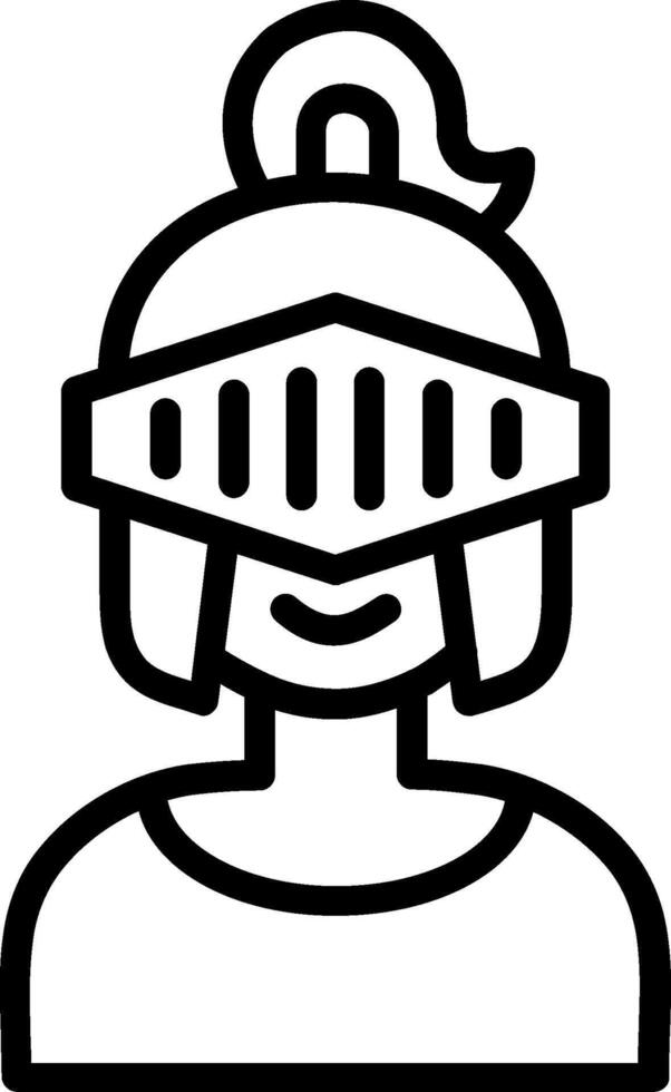 Knight Line Icon Design vector