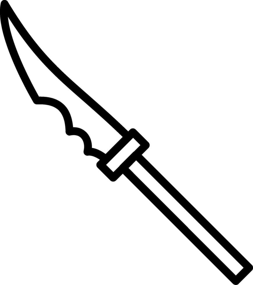 Naginata Line Icon Design vector