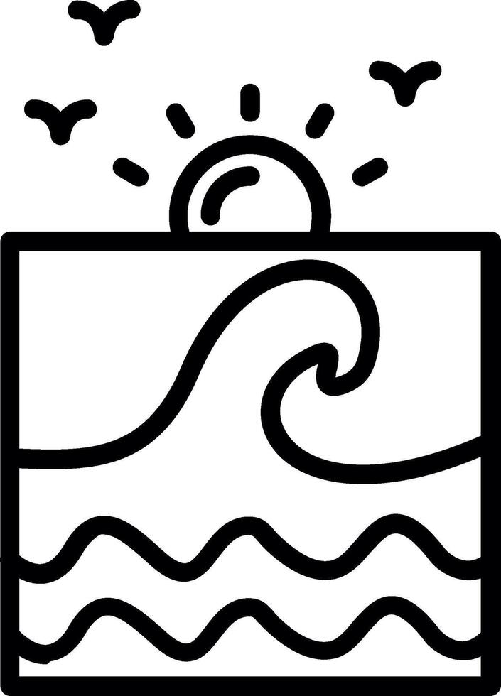 Ocean Line Icon Design vector