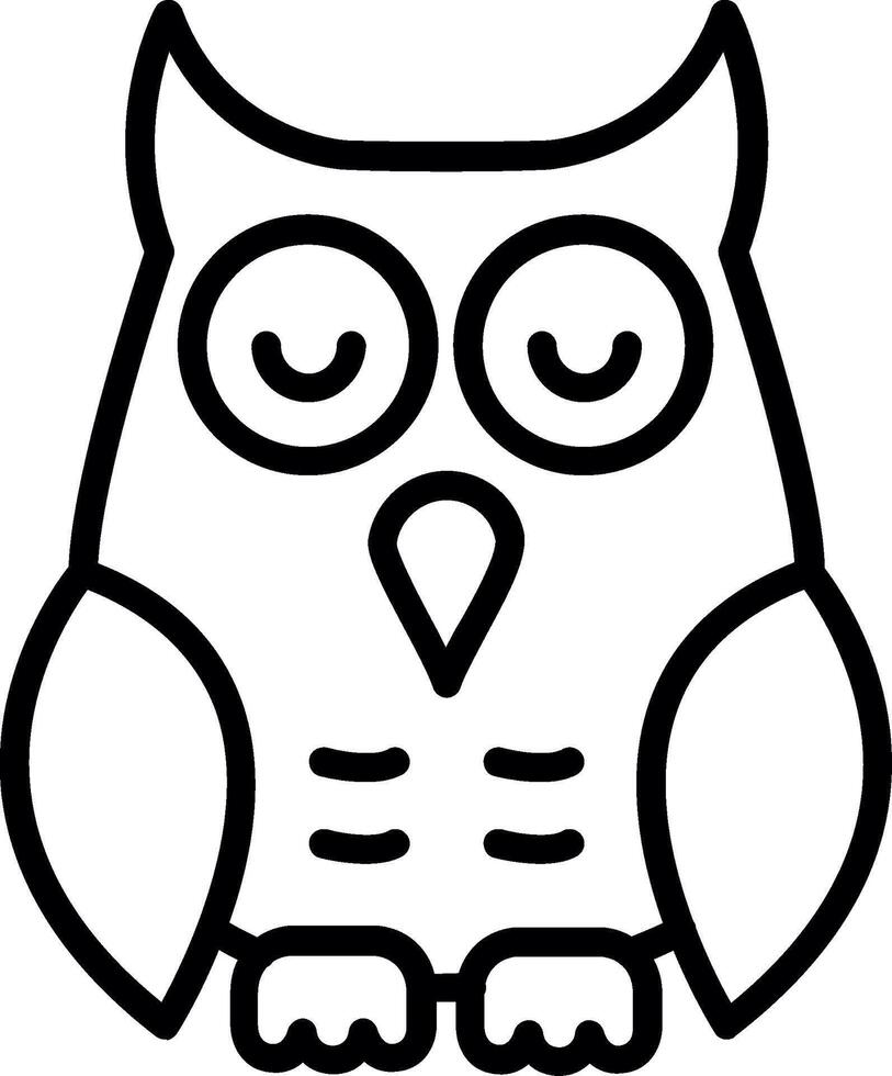 Owl Line Icon Design vector
