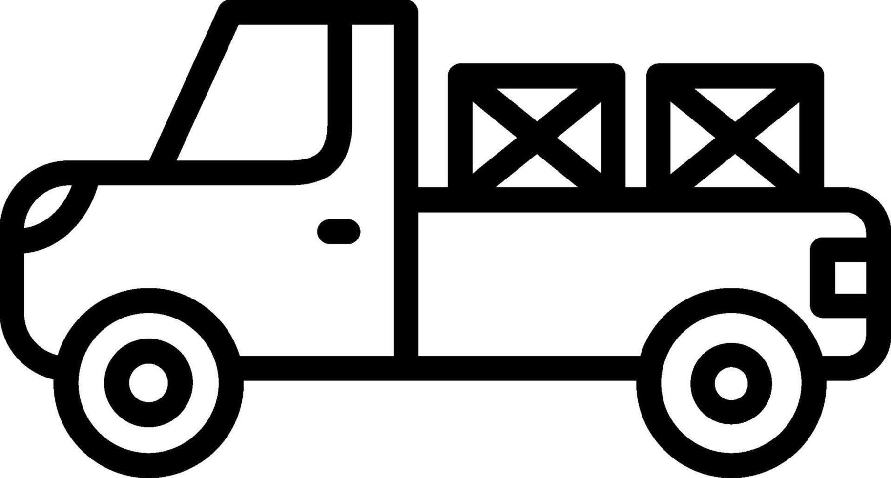 Pick Up Truck Line Icon Design vector