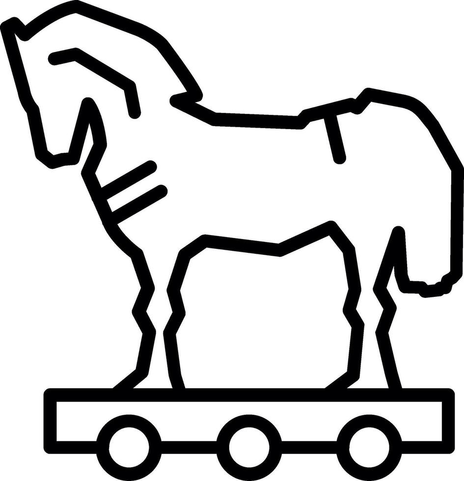 Trojan Horse Line Icon Design vector