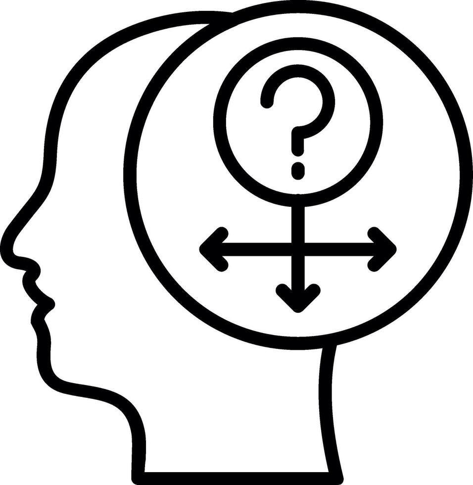Decision making Line Icon Design vector