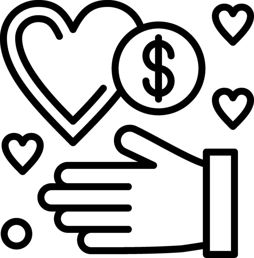 Donation Line Icon Design vector