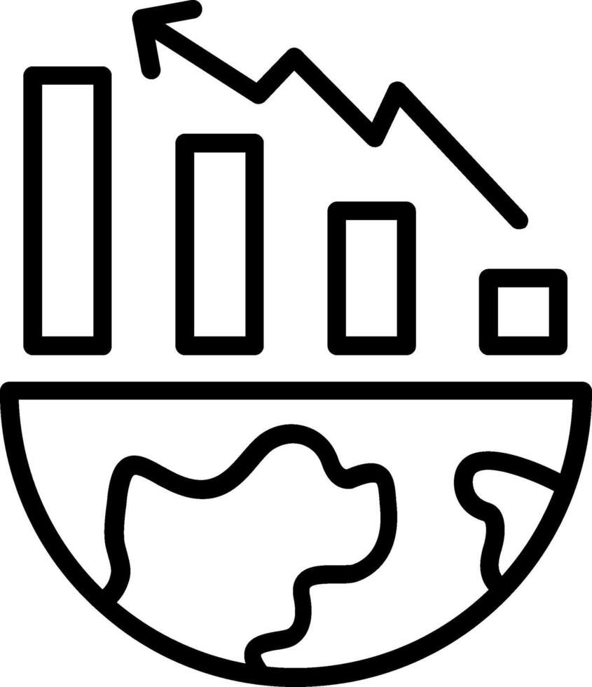 Global Market Line Icon Design vector