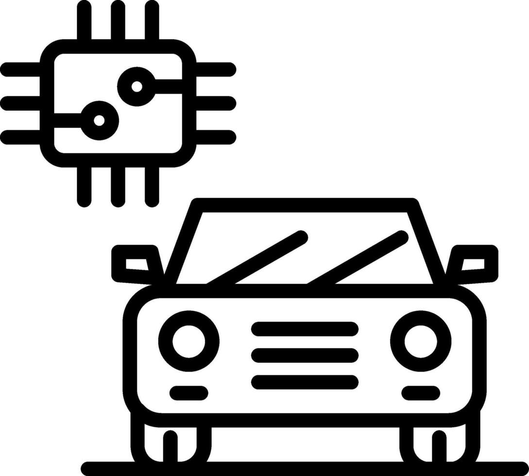 Smart Car Line Icon Design vector