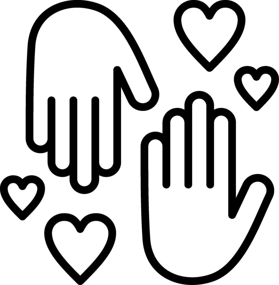 Helping hand Line Icon Design vector