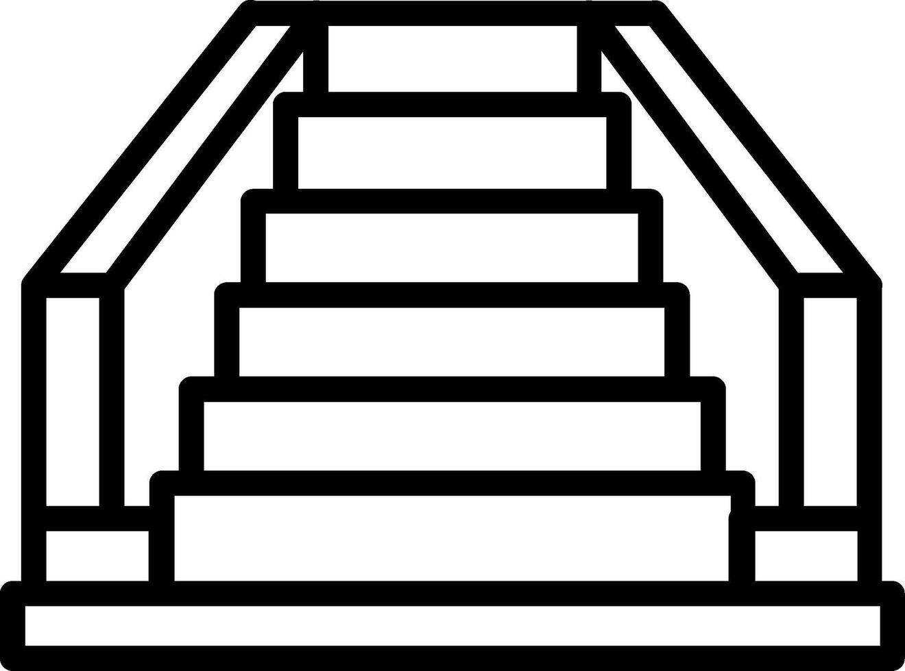 Staircase Line Icon Design vector