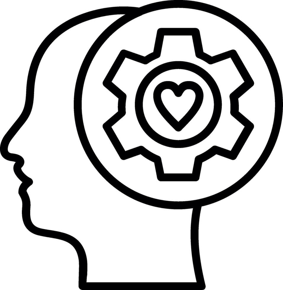 Emotional intelligence Line Icon Design vector
