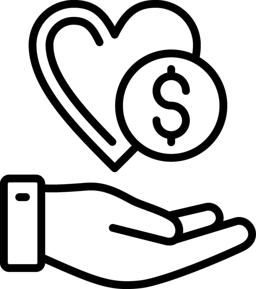 Donation Line Icon Design vector
