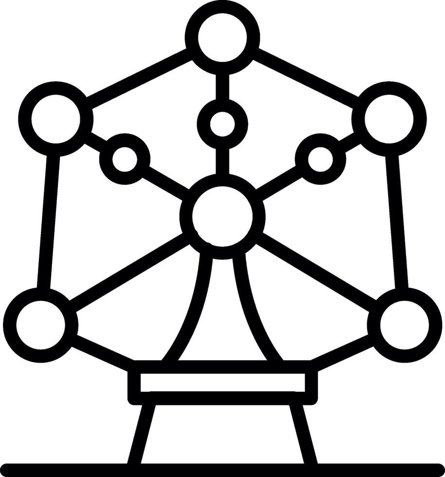 Atomium Line Icon Design vector