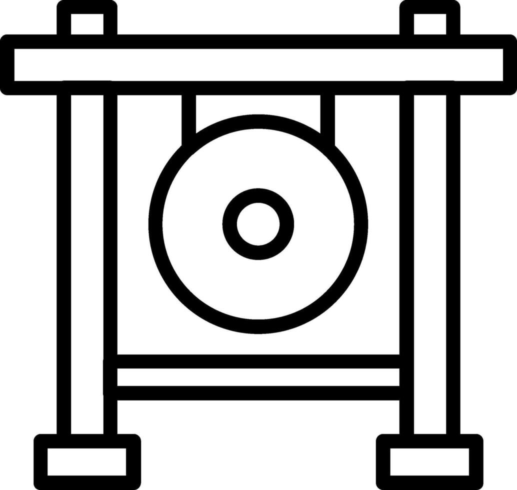 Gong Line Icon Design vector
