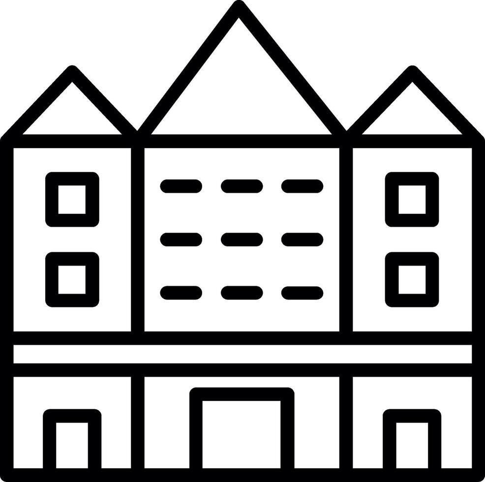 Buckingham Palace Line Icon Design vector