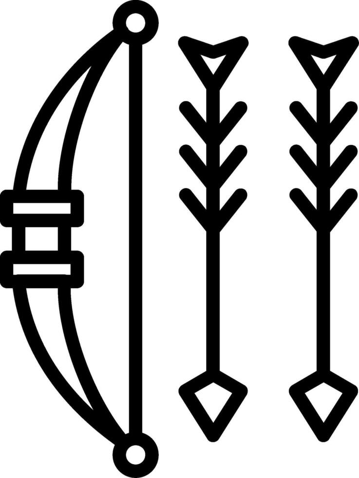 Bow And Arrow Line Icon Design vector
