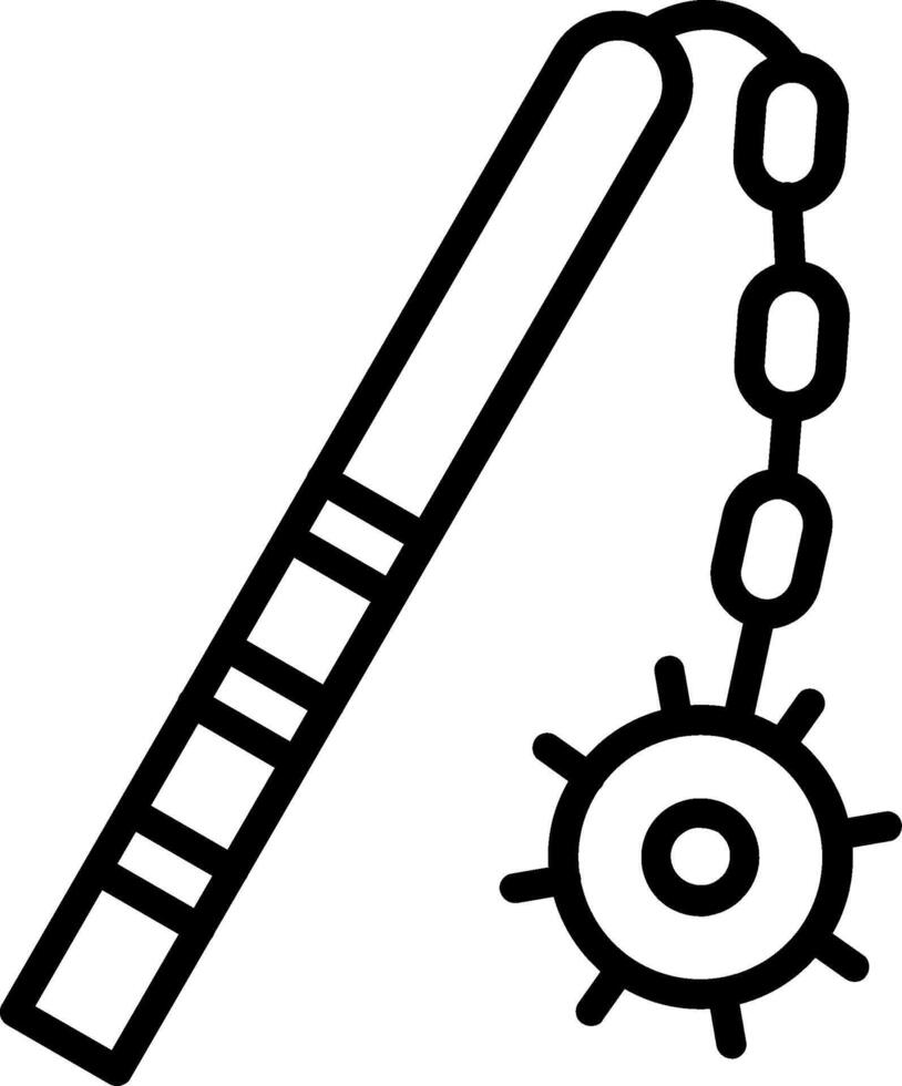 Mace Line Icon Design vector