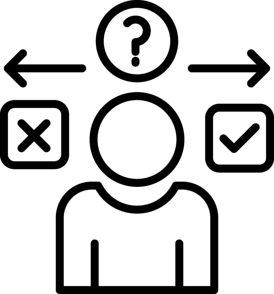 Hesitate Line Icon Design vector